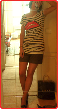 mariniere h&M bouche rouge short escarpins